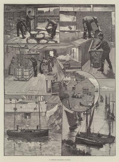 A Cornish Pilchard Factory by William Mouat Loudan